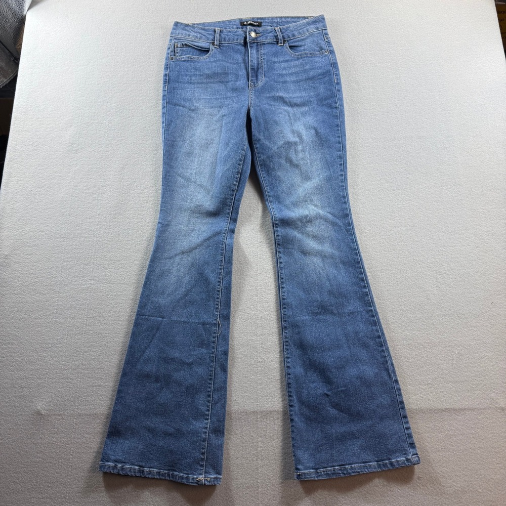 d.jeans Flare Jeans Womens 10 Blue High Rise Stretch Denim